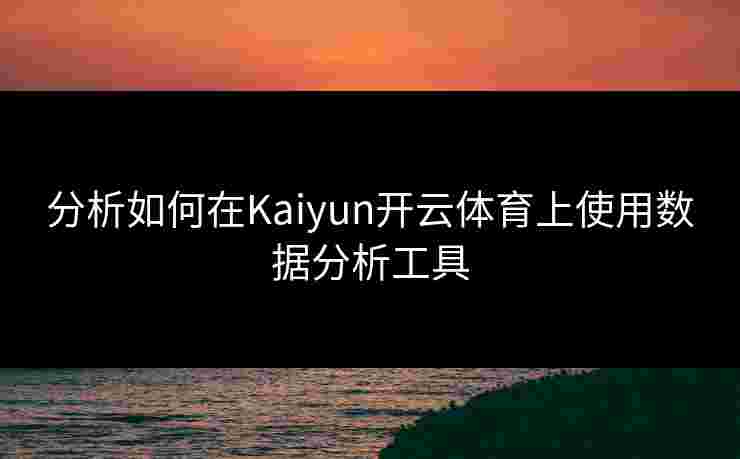 分析如何在Kaiyun开云体育上使用数据分析工具