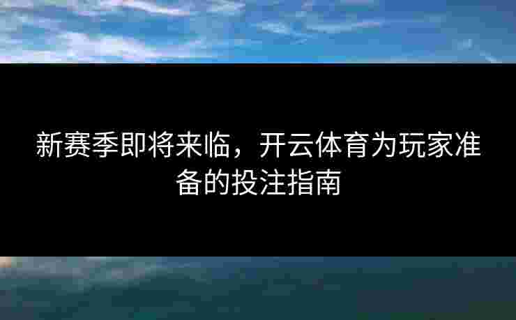 新赛季即将来临，开云体育为玩家准备的投注指南