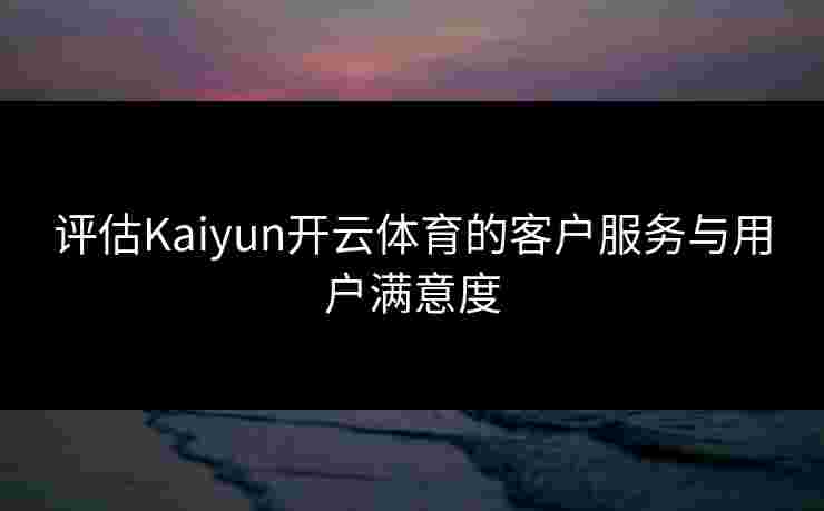 评估Kaiyun开云体育的客户服务与用户满意度