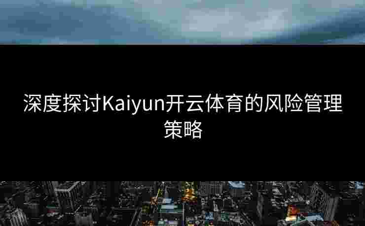 深度探讨Kaiyun开云体育的风险管理策略