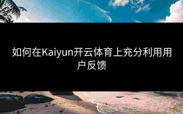 如何在Kaiyun开云体育上充分利用用户反馈