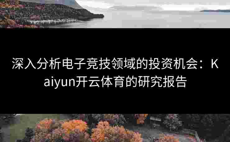深入分析电子竞技领域的投资机会：Kaiyun开云体育的研究报告