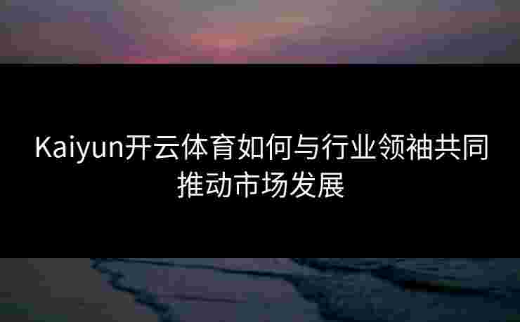 Kaiyun开云体育如何与行业领袖共同推动市场发展